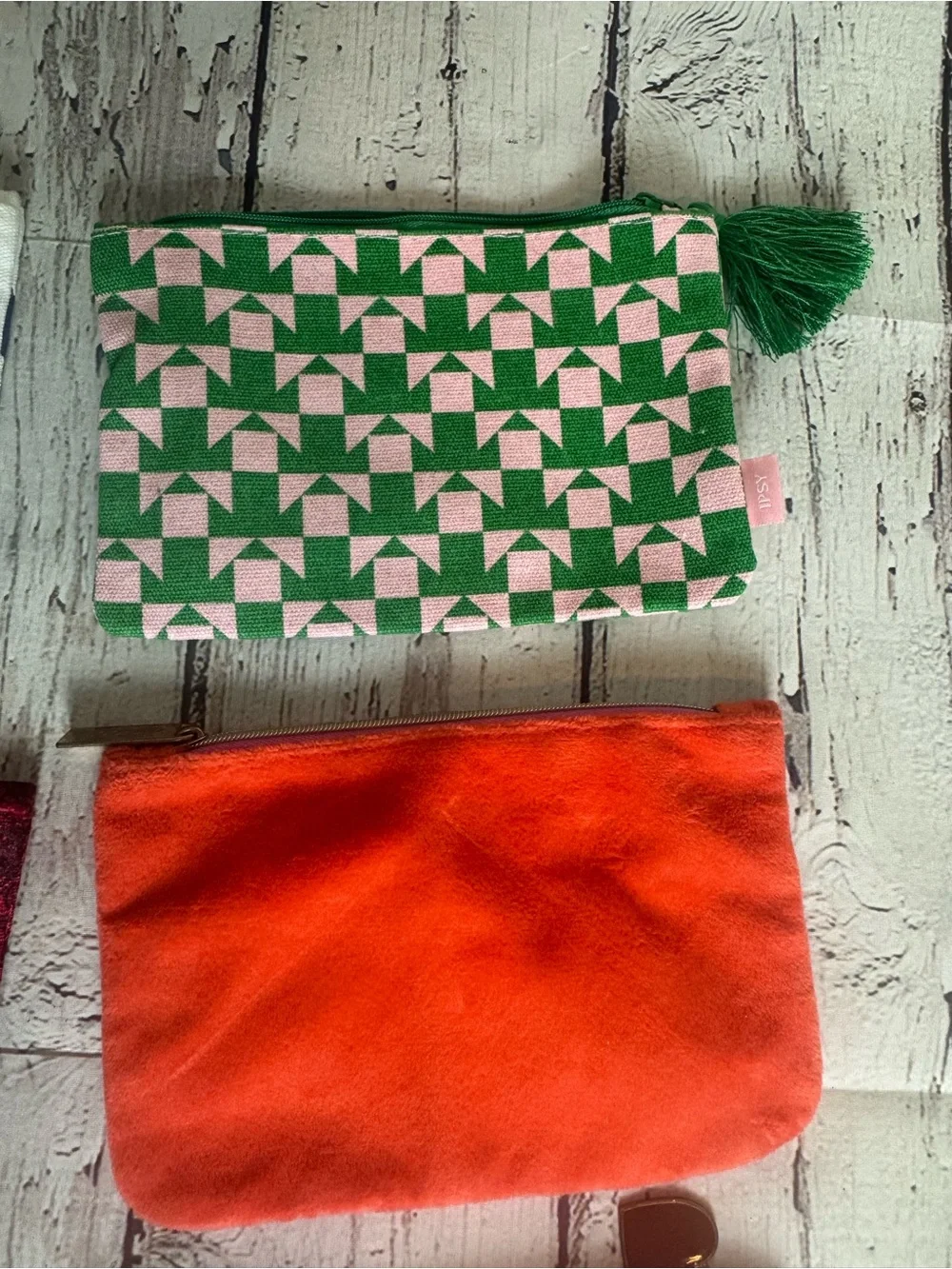 Ipsy Set of 6 Colorful Zip Pouches - Floral, Geometric, Marble & Solid Designs